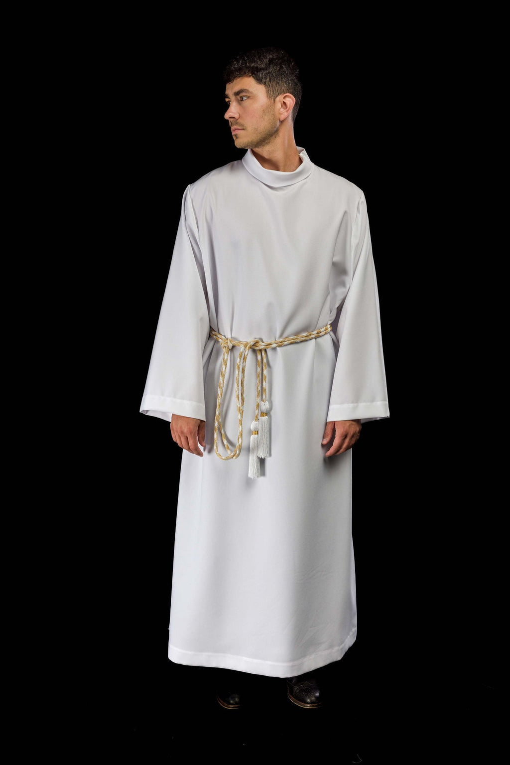 Cingulum liturgique blanc et or premium