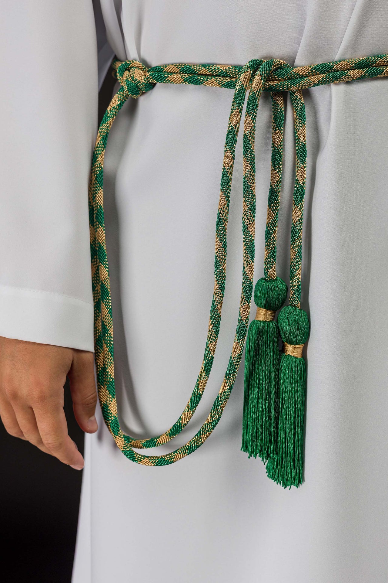 Cingulum liturgique vert-doré premium