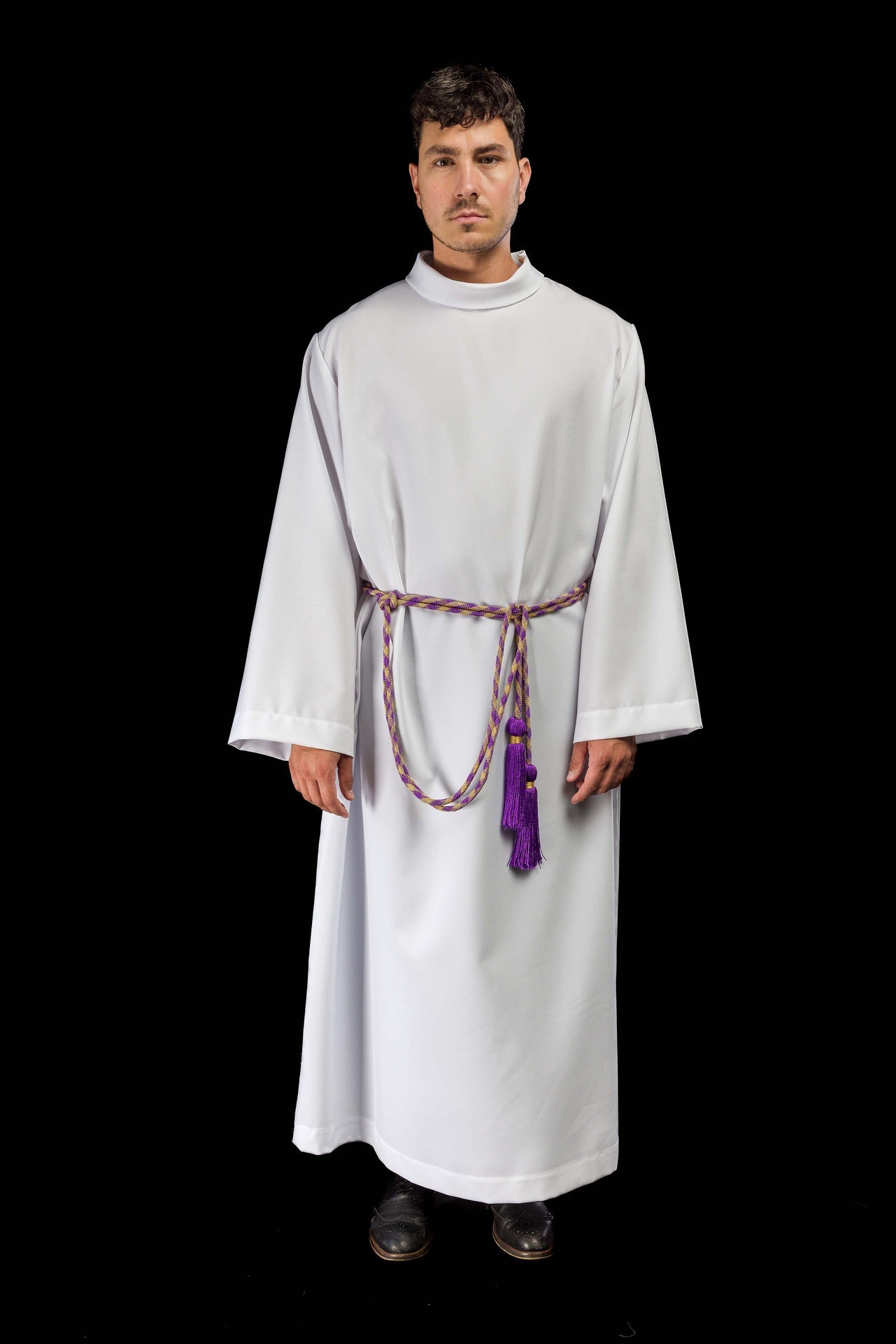 Cingulum liturgique violet et or premium