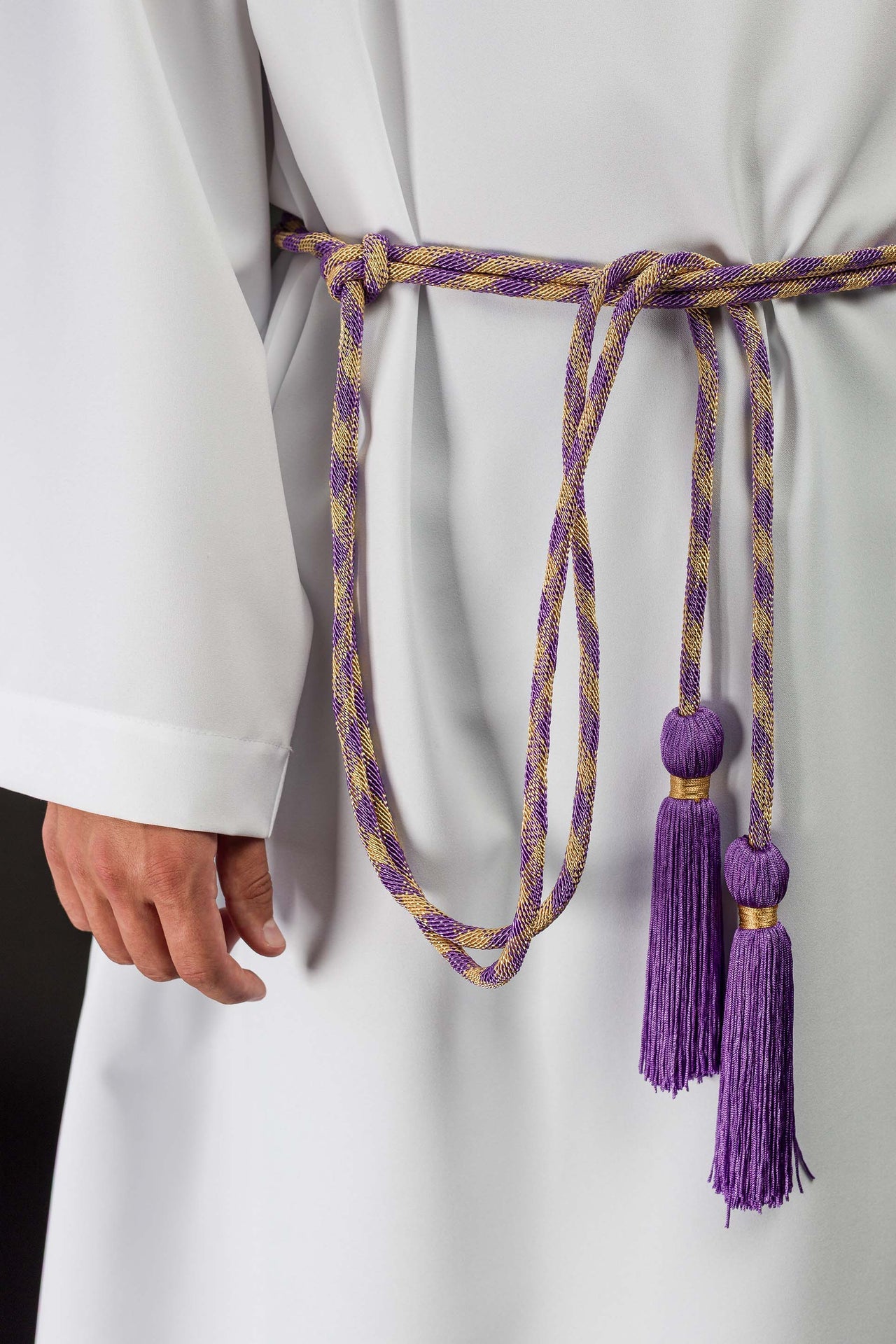 Cingulum liturgique violet et or premium