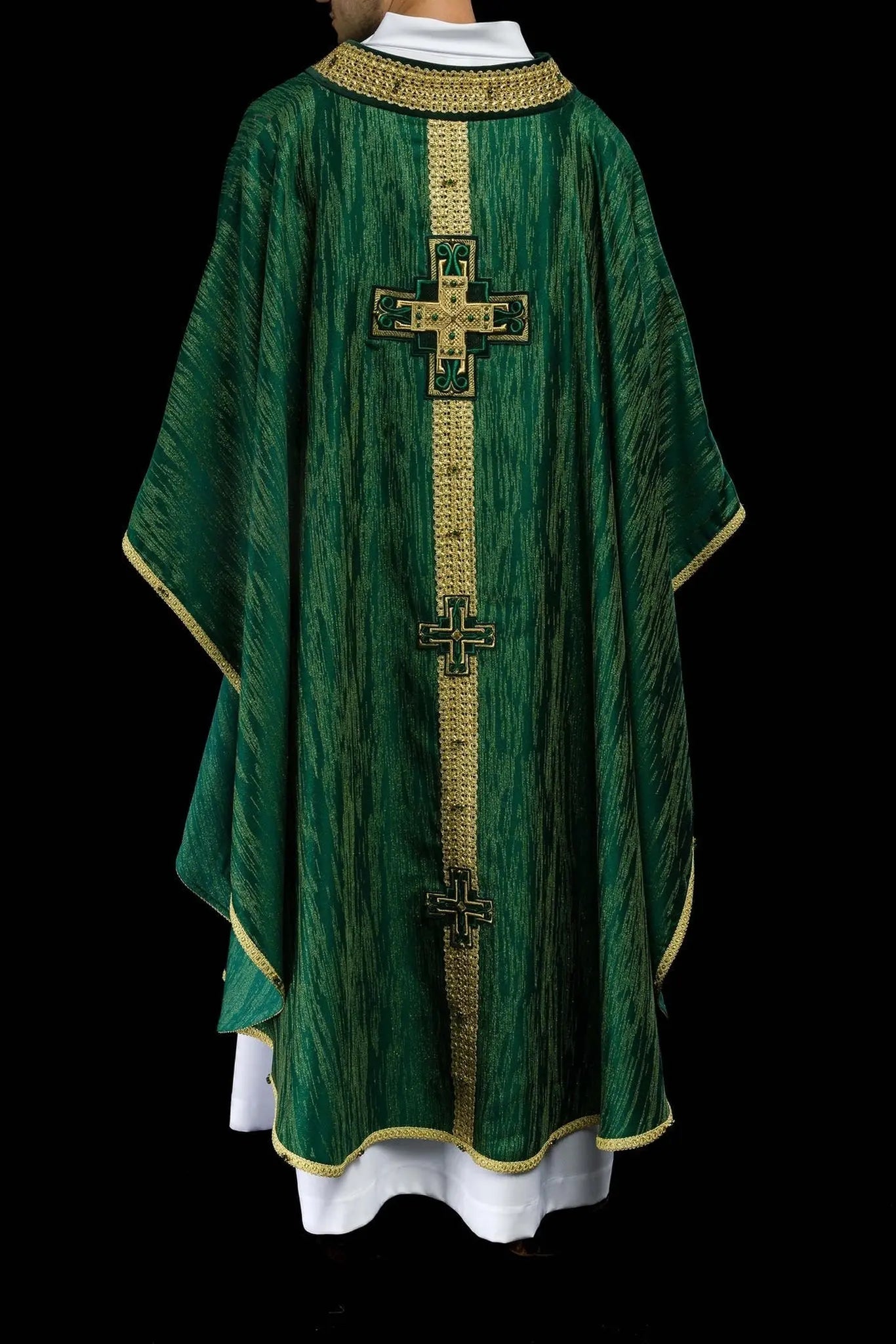 Chasuble faite main avec pierres naturelles faite main 7015 verte