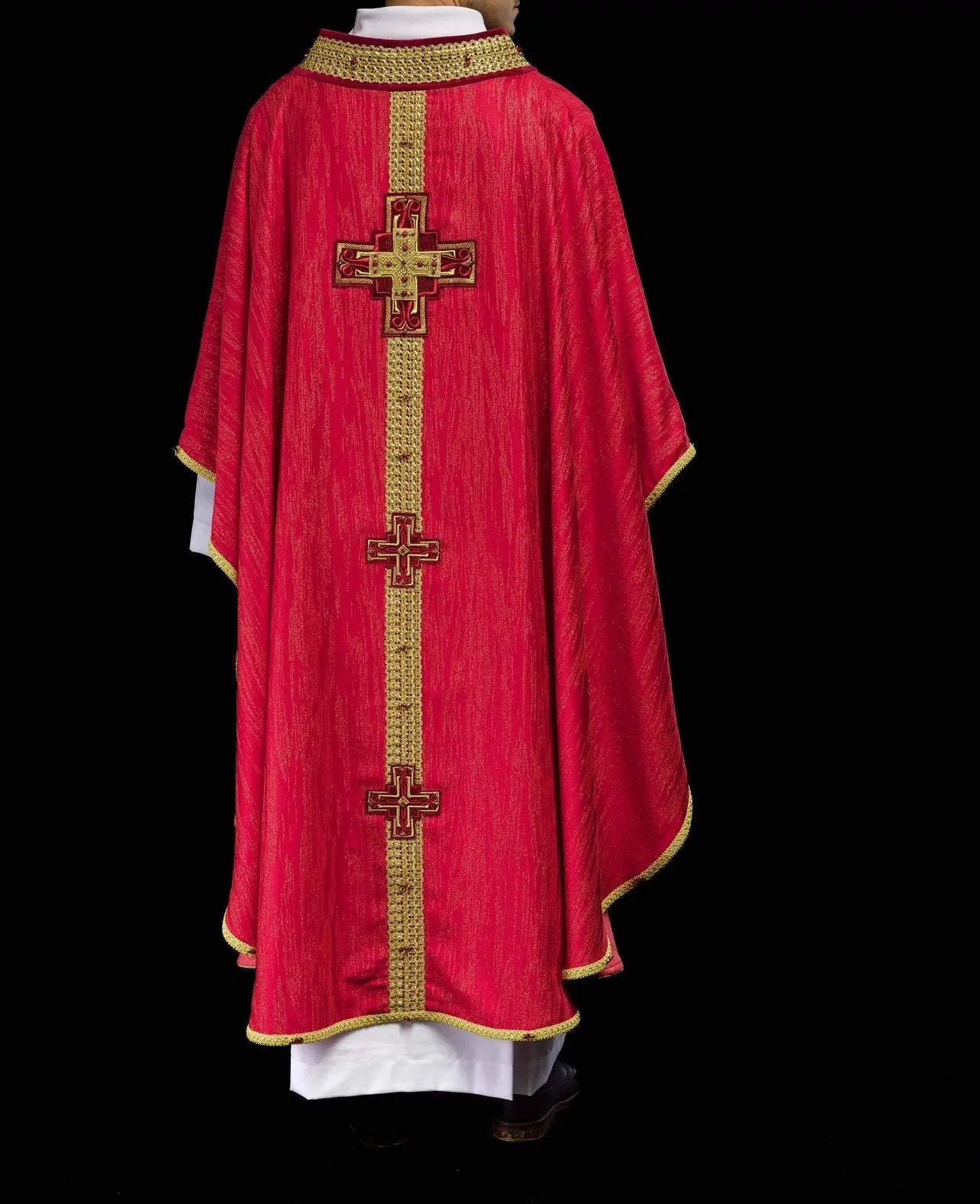 Chasuble faite main avec pierres naturelles faite main 7015 rouge
