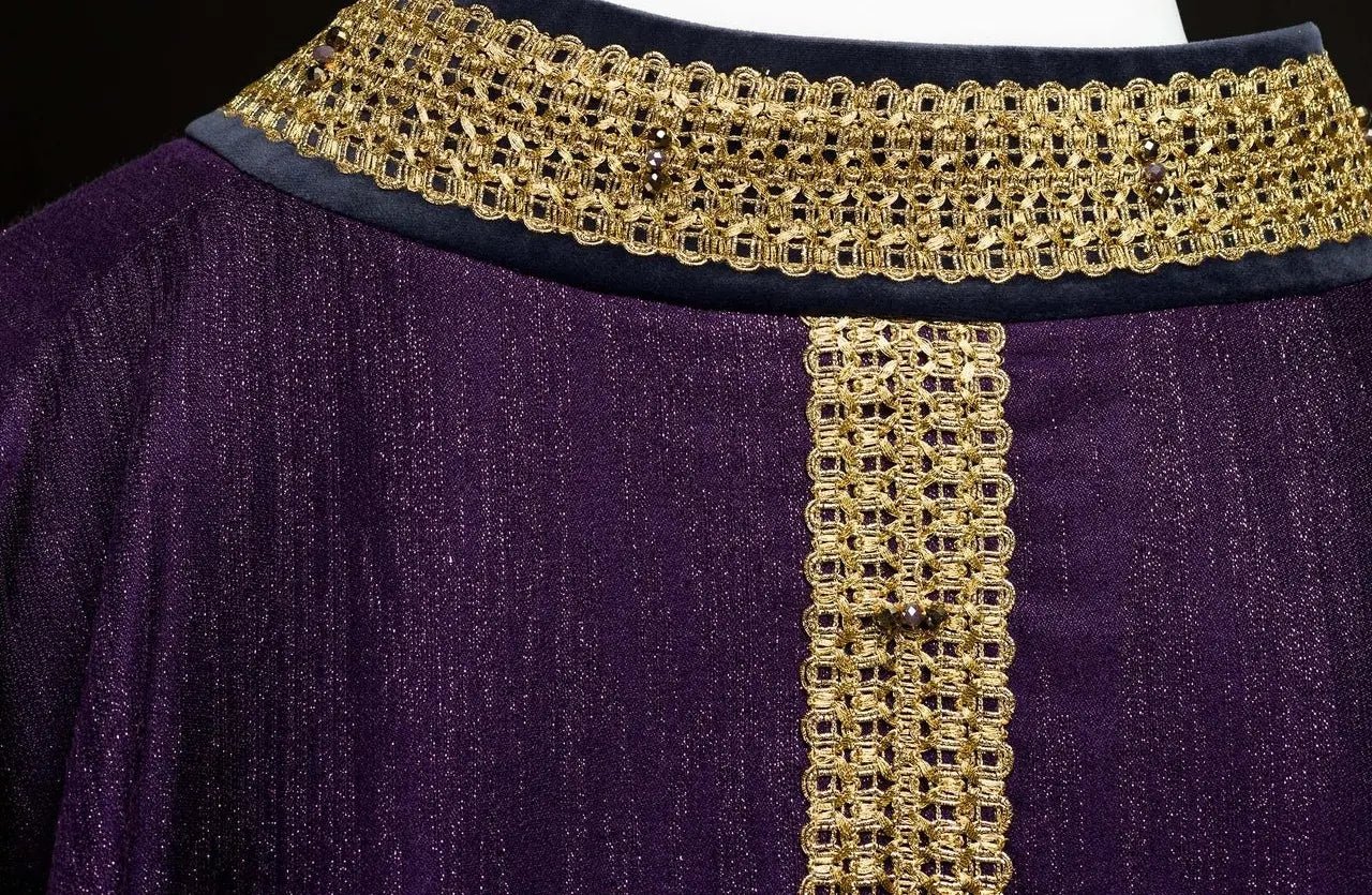 Chasuble faite main avec pierres naturelles faite main 7015 violet
