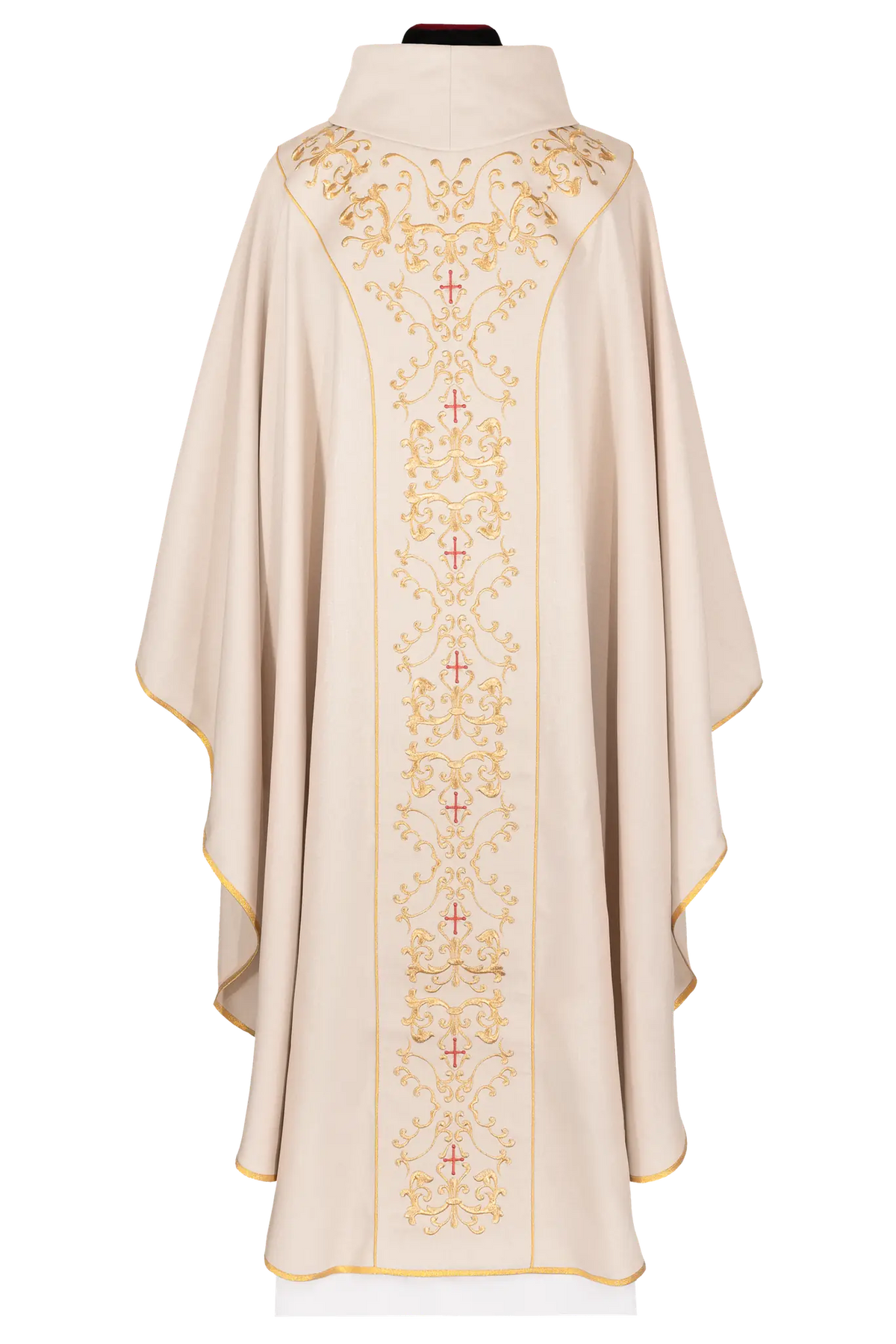 Ecru chasuble embroidered with the image of Divine Mercy Jesus