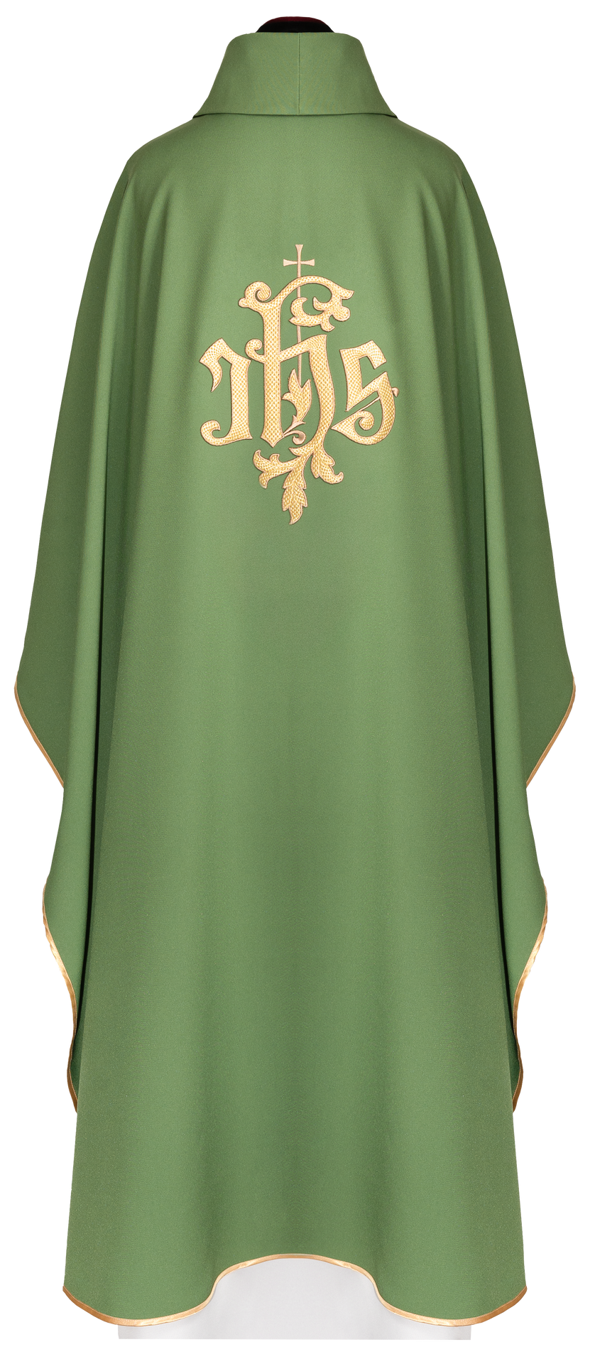 Zielony ornat ze złotym haftem IHS - ORNATY.PL