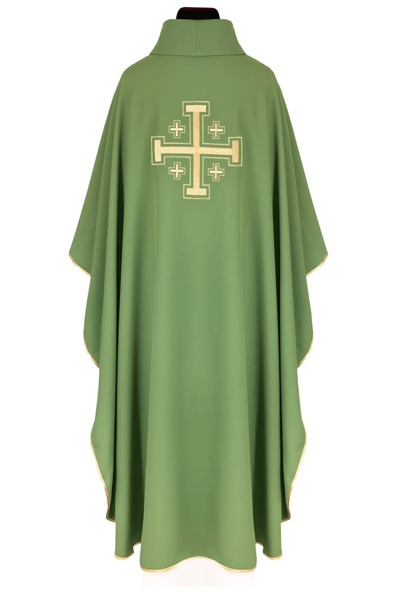 Chasuble verte brodée avec motif de croix