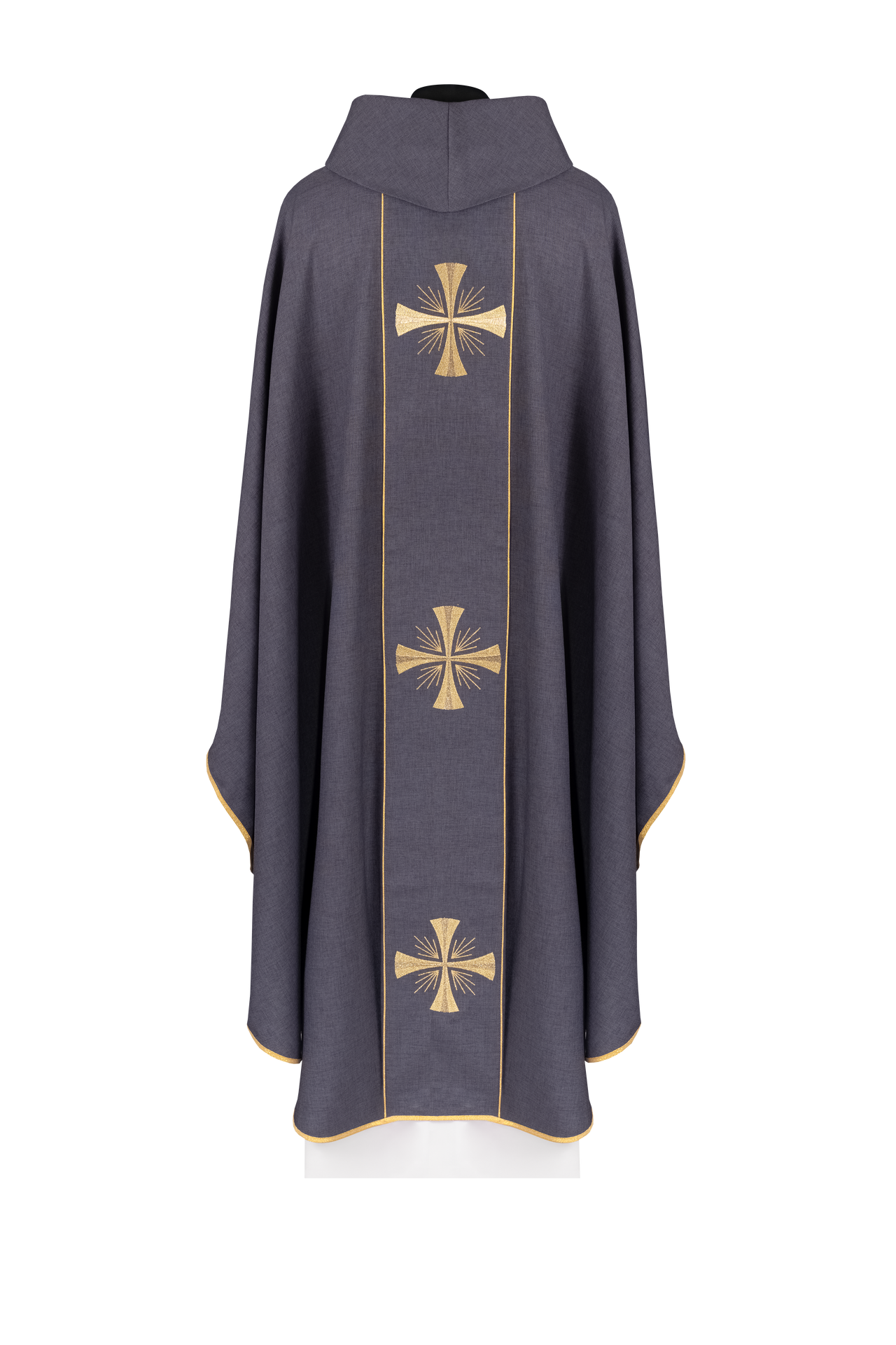 Ornat z fioletowym pasem i haftem krzyży - ORNATY.PL