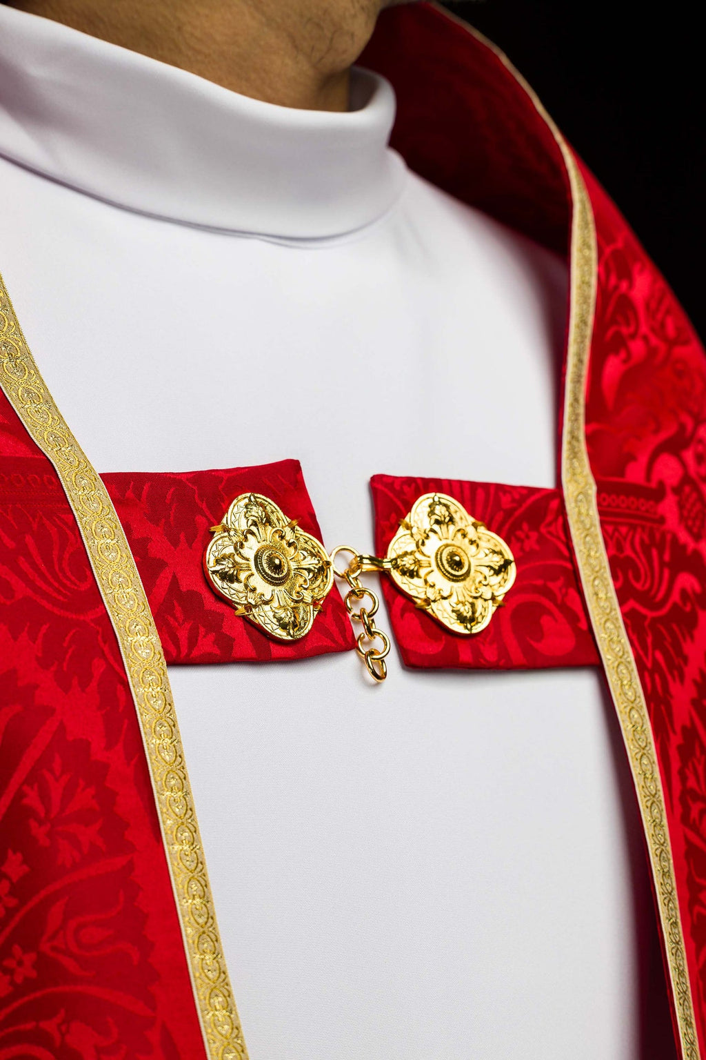 Chape romaine en jacquard lisse Rouge