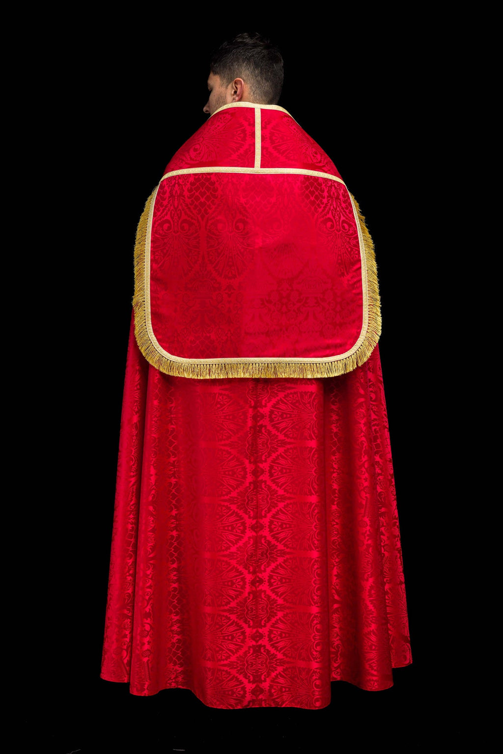 Chape romaine en jacquard lisse Rouge