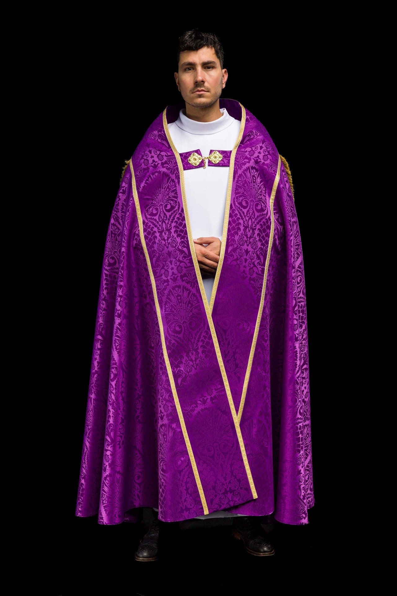 Chape romaine en jacquard lisse Violet