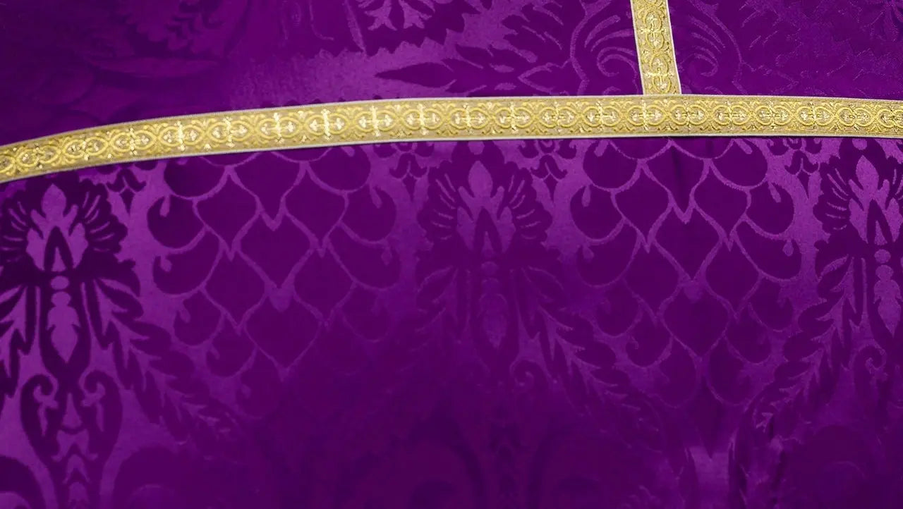 Plain Jacquard Roman Cope Purple