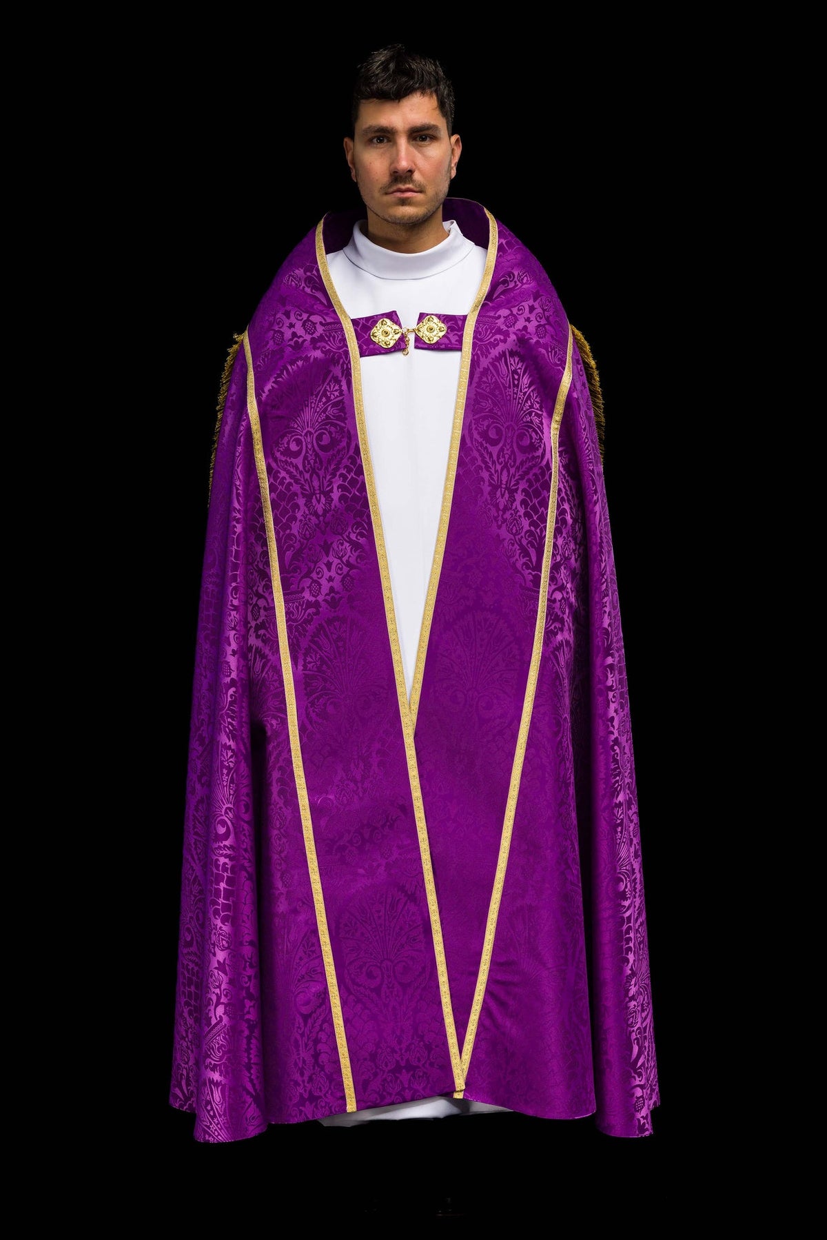 Pluvial romain jacquard uni violet