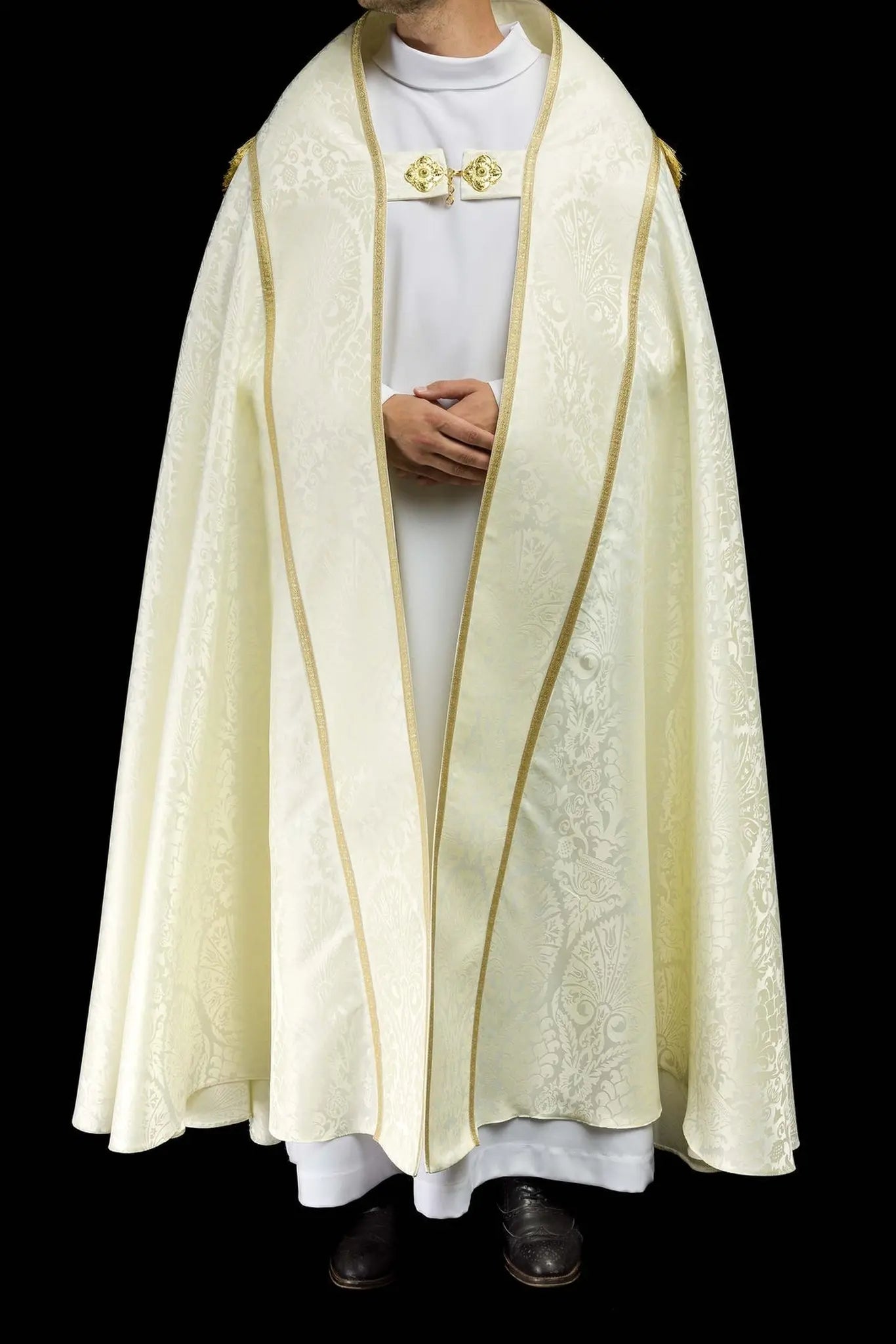Cope romaine jacquard uni écru