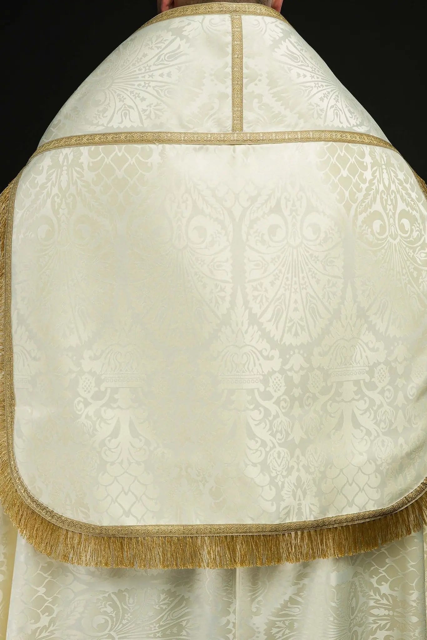 Cope romaine jacquard uni écru