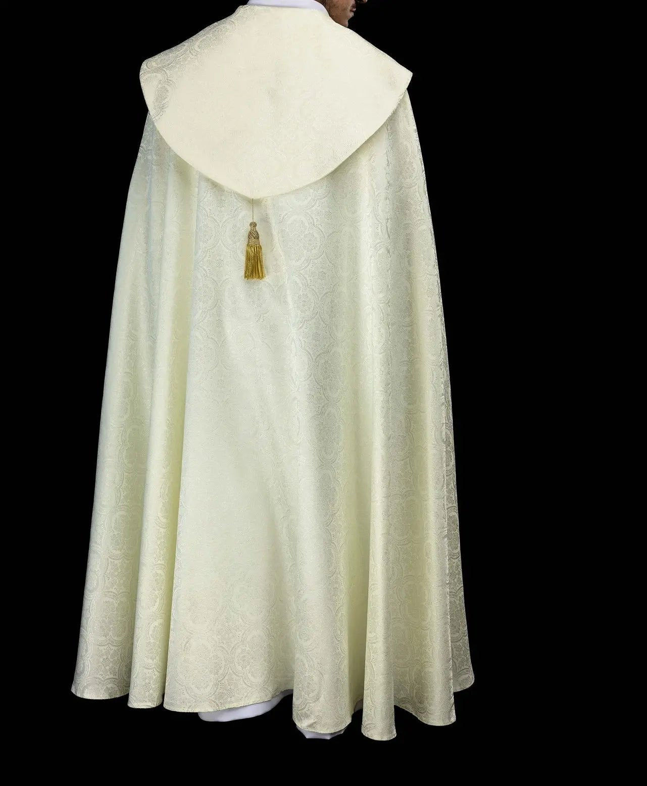 Chape liturgique en jacquard écru