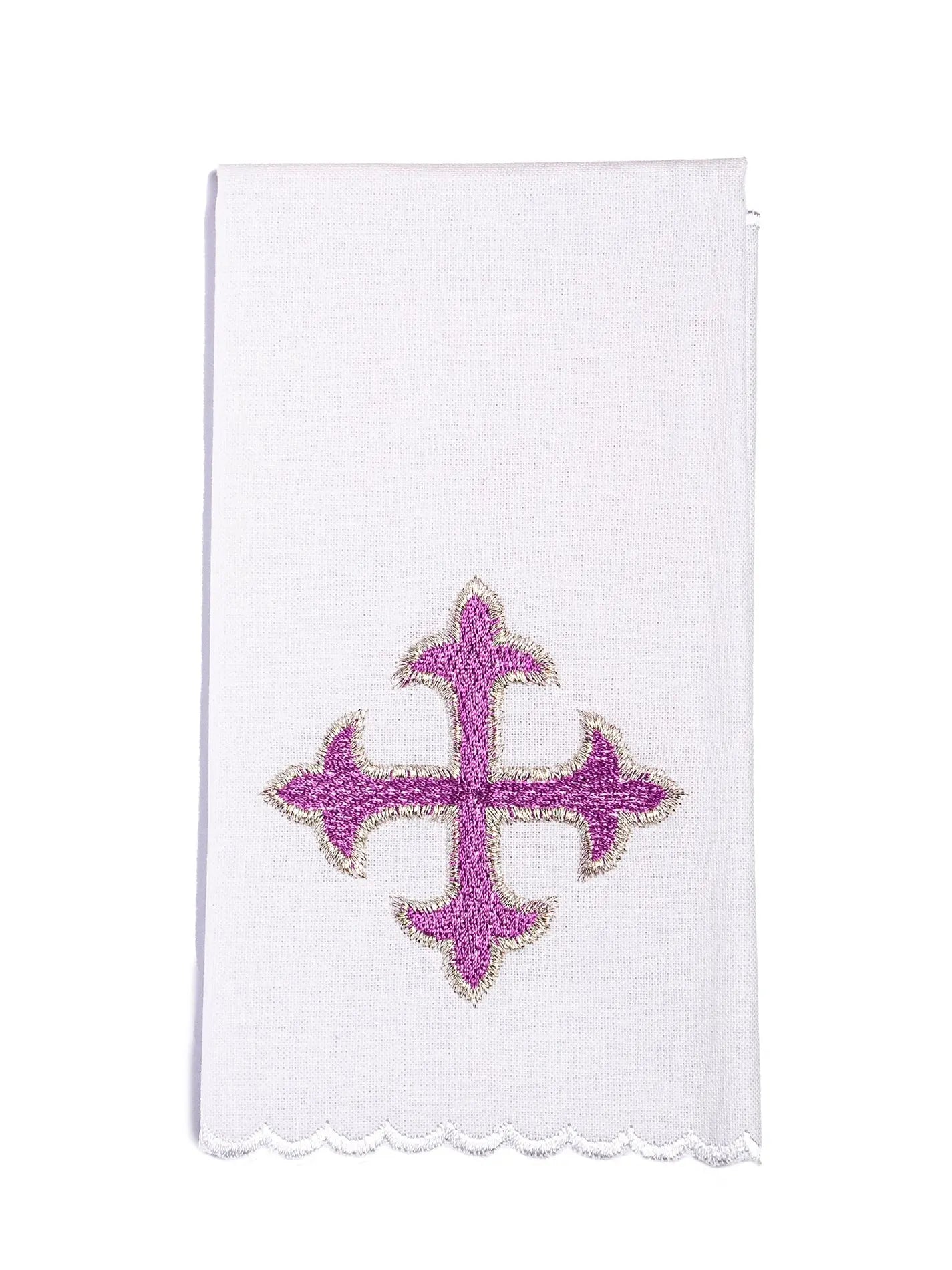 Chalice linen embroidered Cross Purple