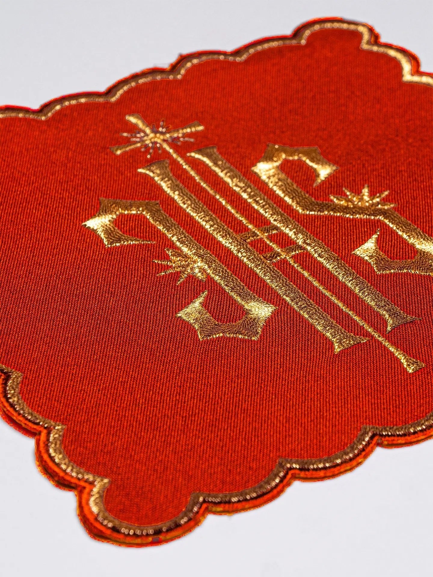Ensemble de voiles de calice avec symbole IHS en quatre couleurs liturgiques