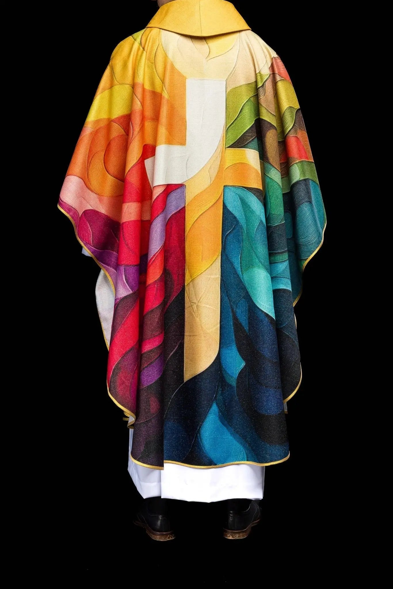 Chasuble imprimée multicolore avec motif de croix