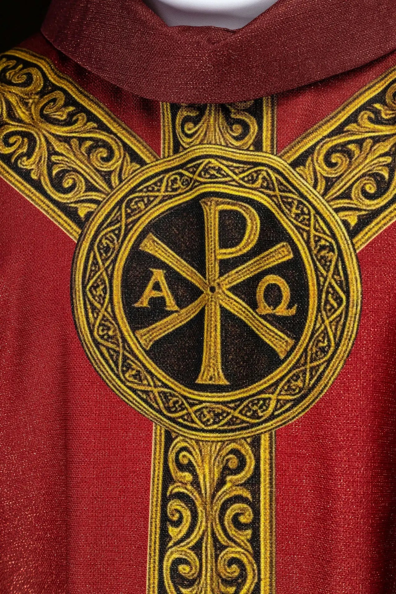 Red Pax Chasuble with Rich Gold Ornament