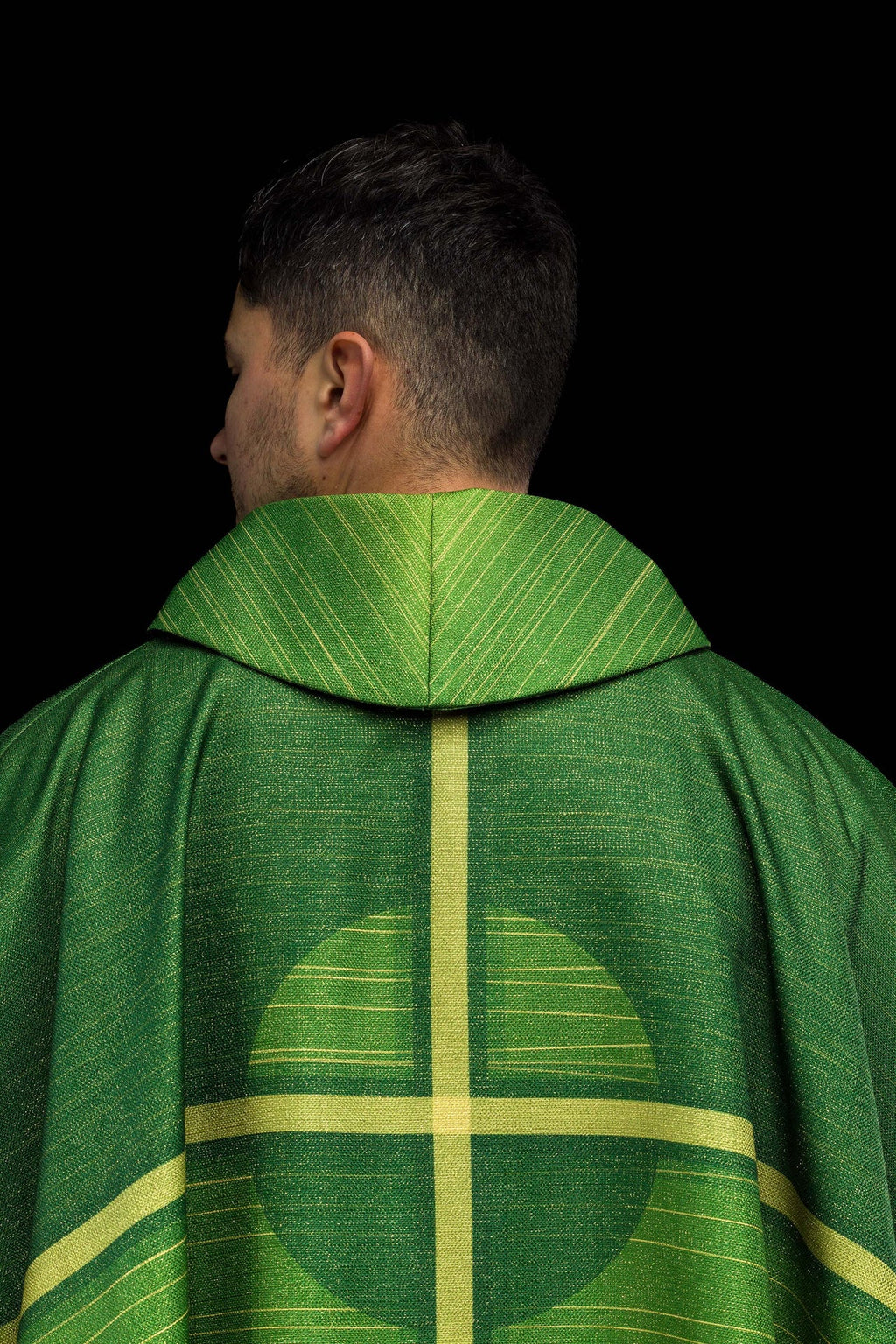 Ornement imprimé vert avec motif de croix