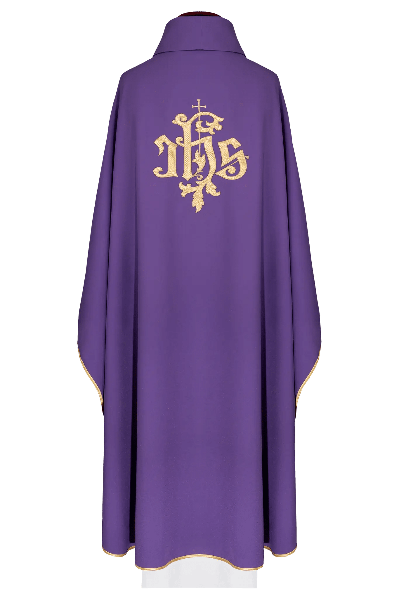 Chasuble violette avec broderie dorée IHS