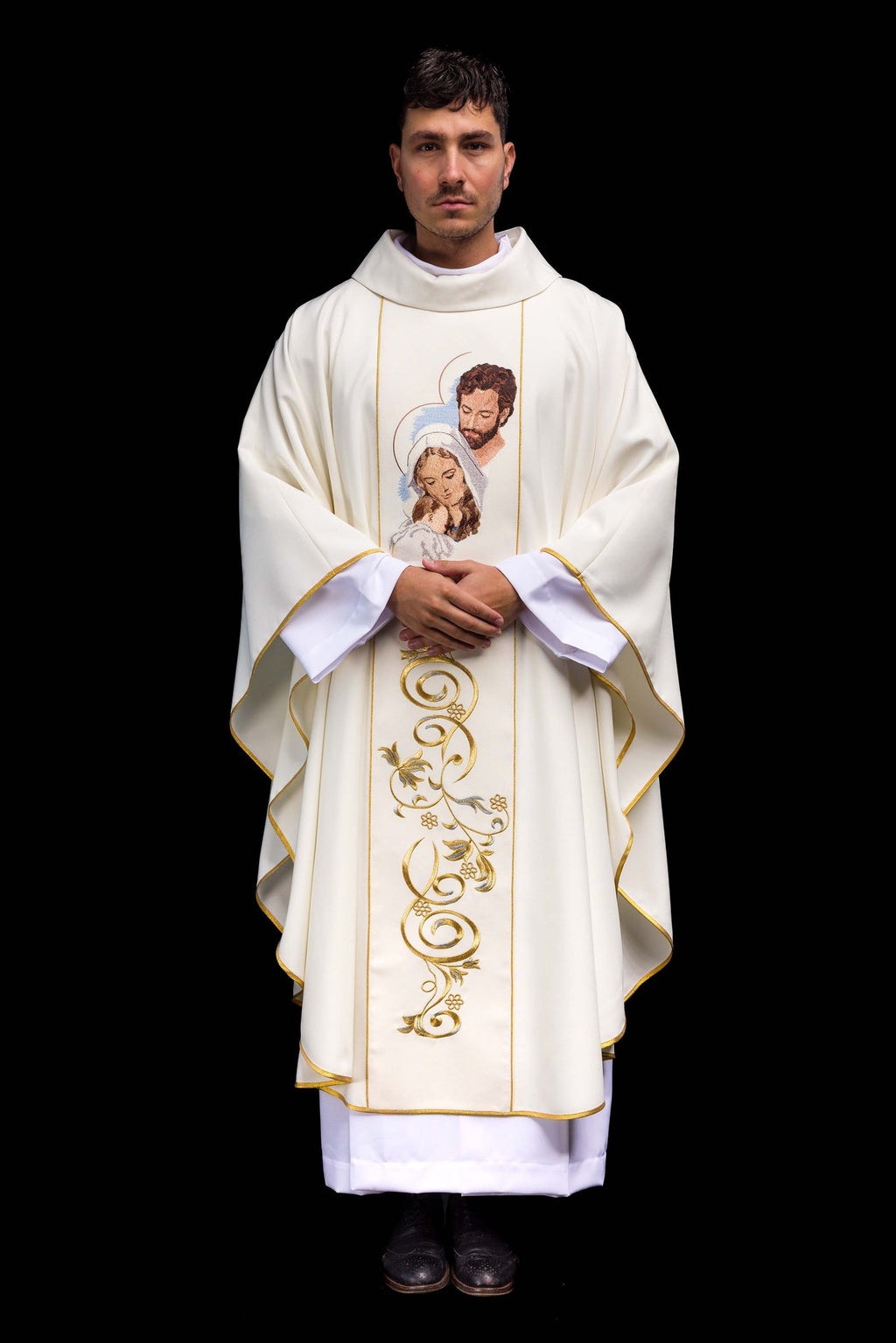 Chasuble de Noël avec l'image de la Sainte Famille