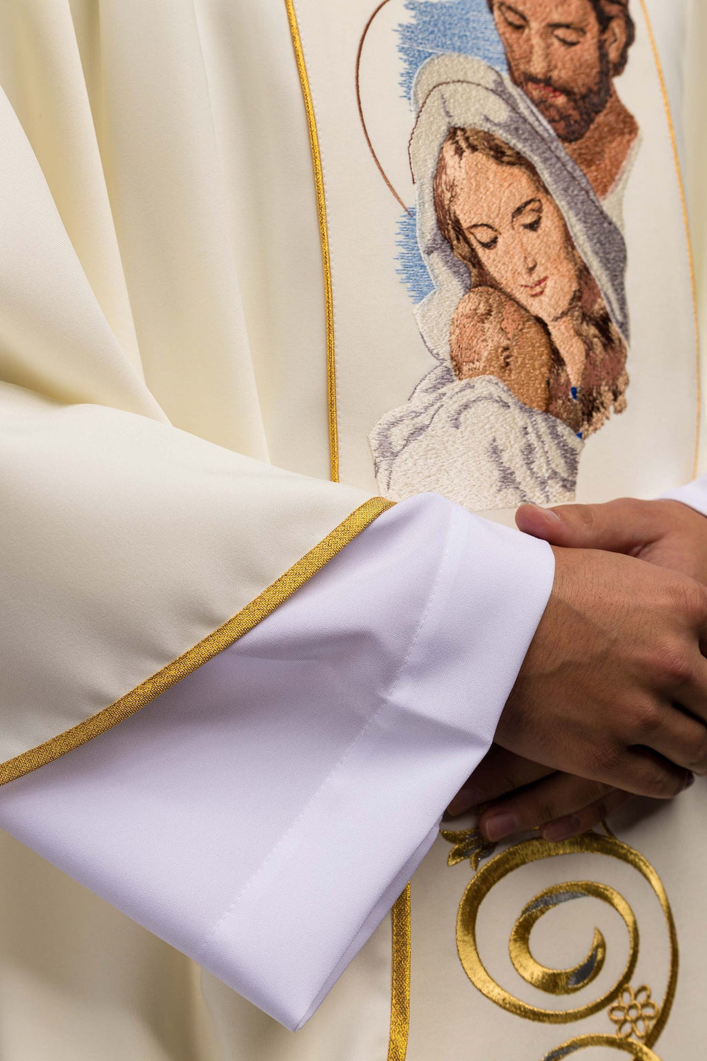 Chasuble de Noël avec l'image de la Sainte Famille