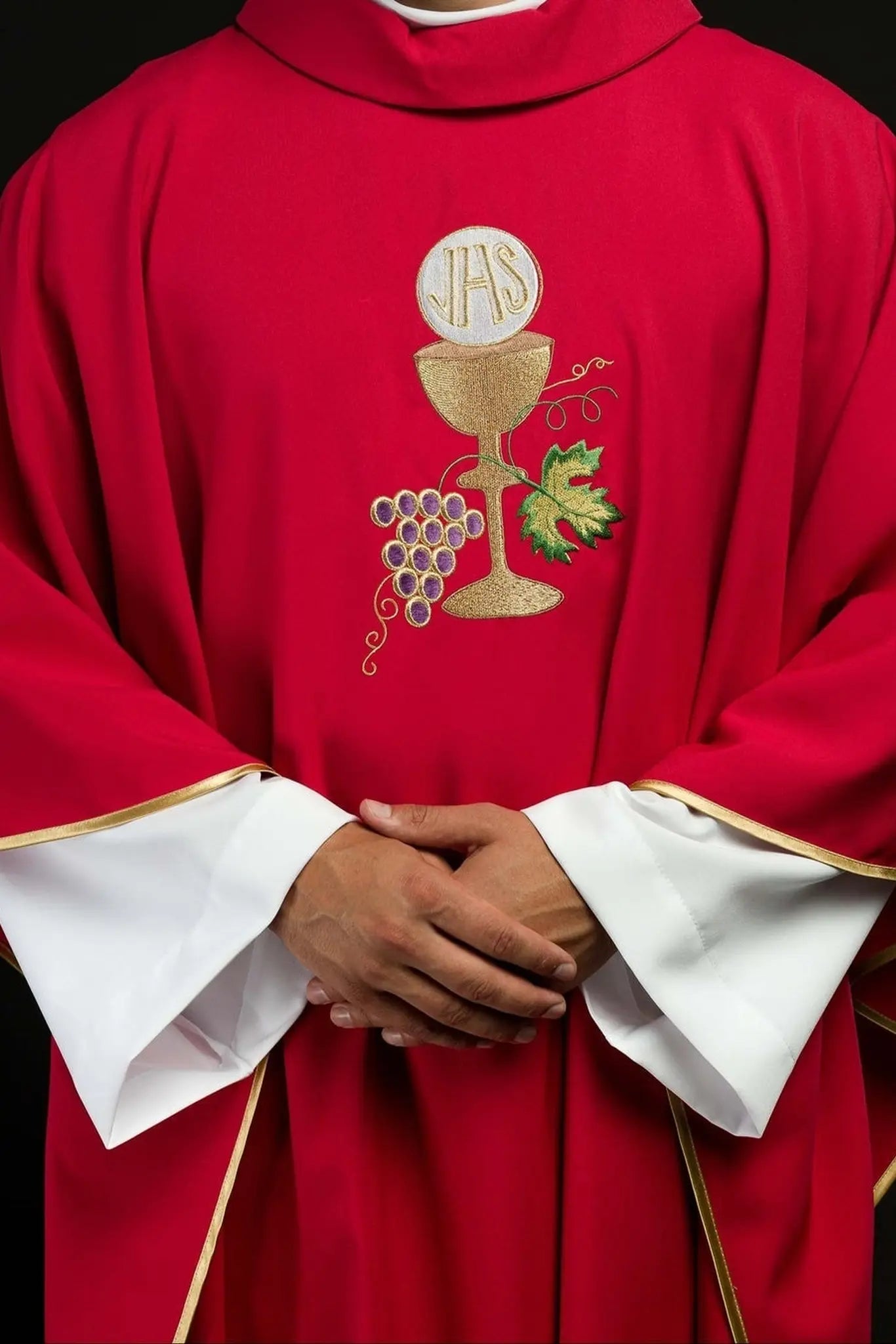 Chasuble calice Croix et raisins écru
