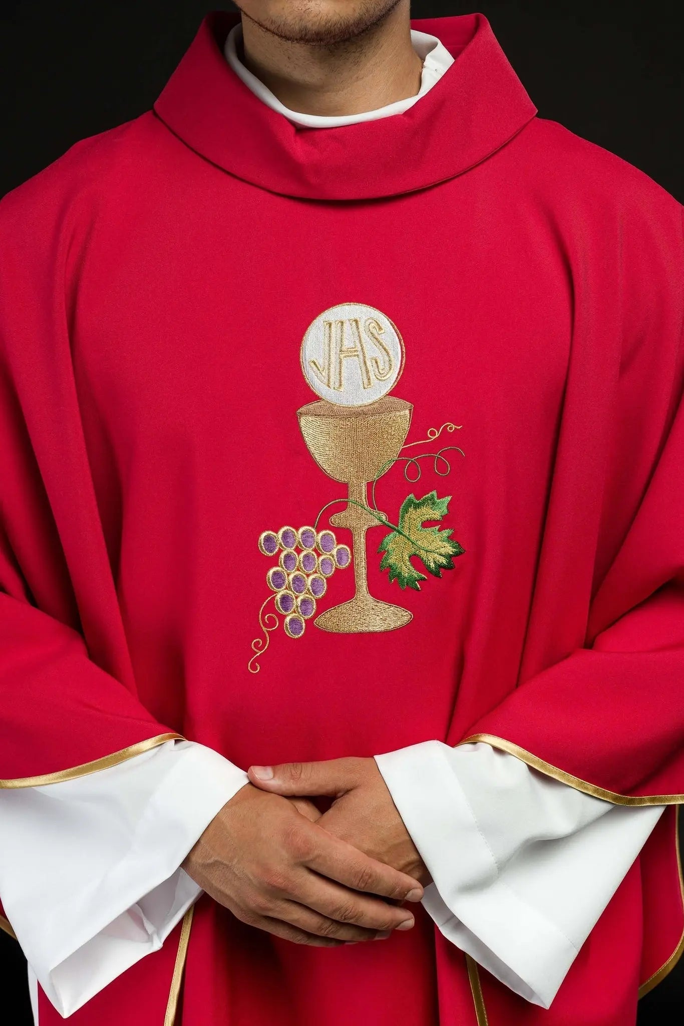 Chasuble calice Croix et raisins écru