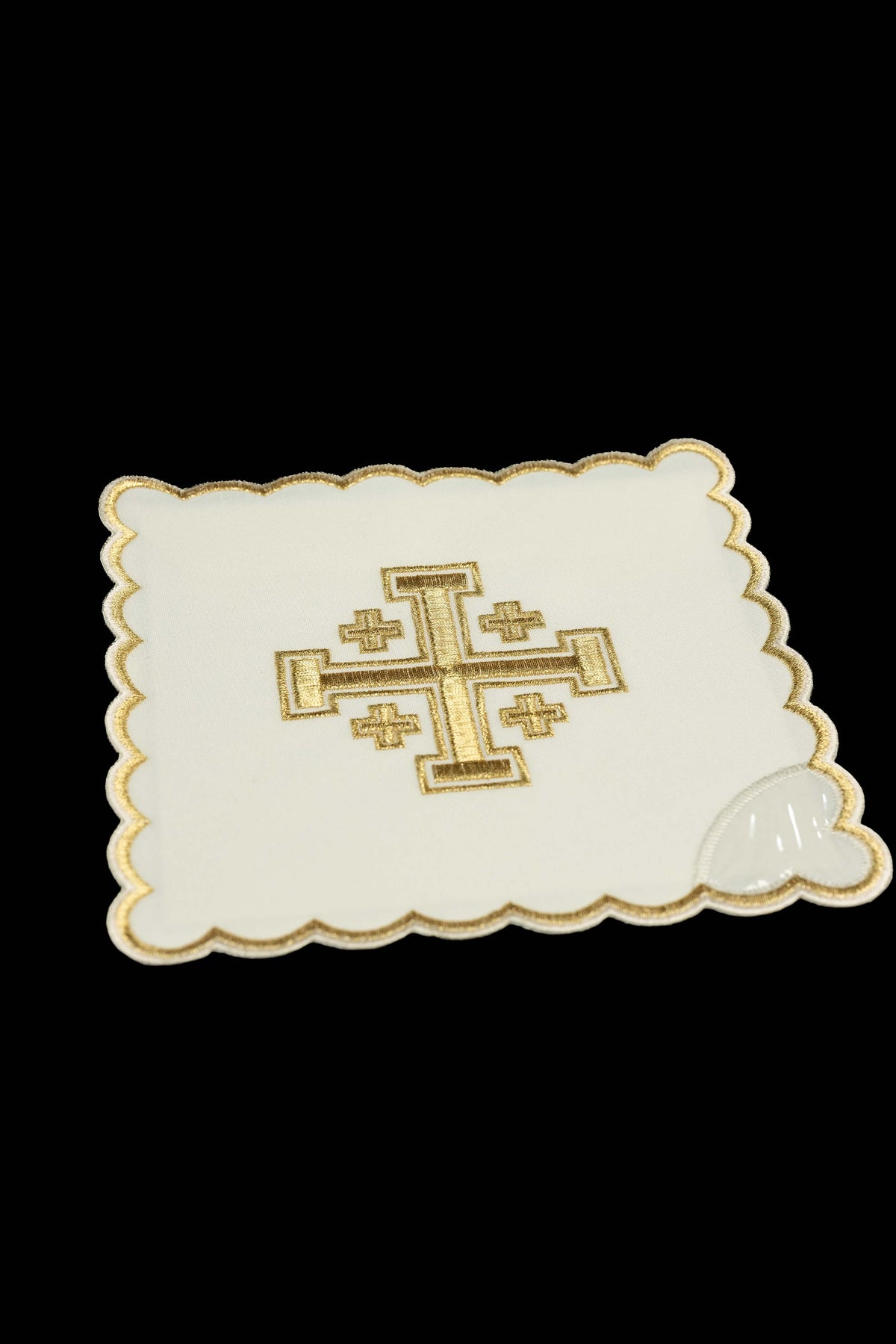 Ensemble de pales de calice avec Croix de Jérusalem brodée en quatre couleurs liturgiques