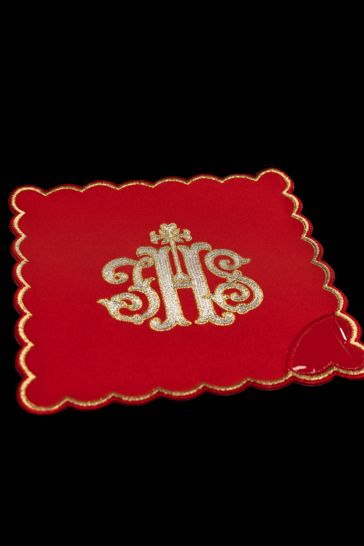 Ensemble de pales de calice avec symbole IHS brodé en quatre couleurs liturgiques