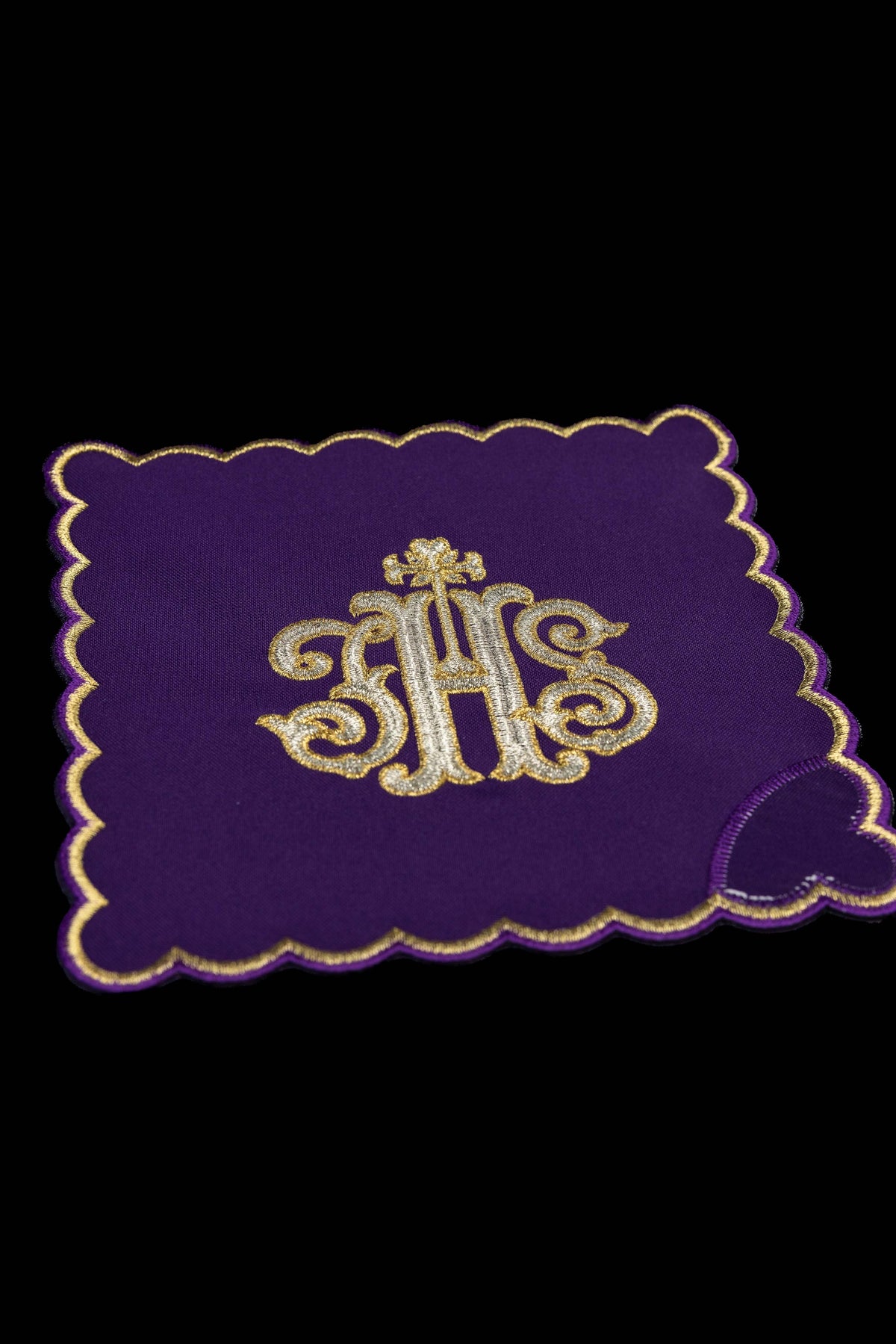 Ensemble de pales de calice avec symbole IHS brodé en quatre couleurs liturgiques