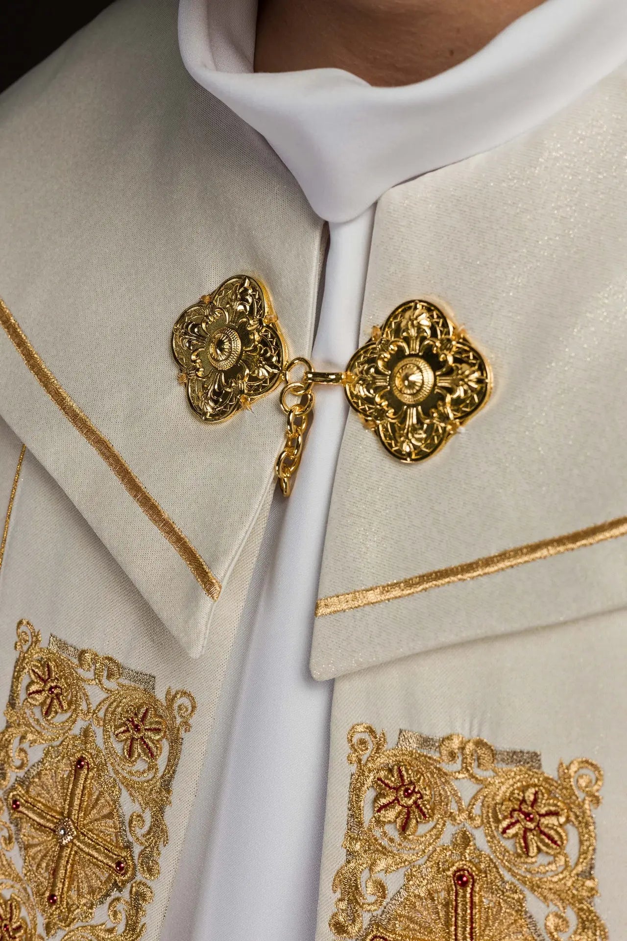 Cape liturgique avec ceinture richement décorée 150 cm