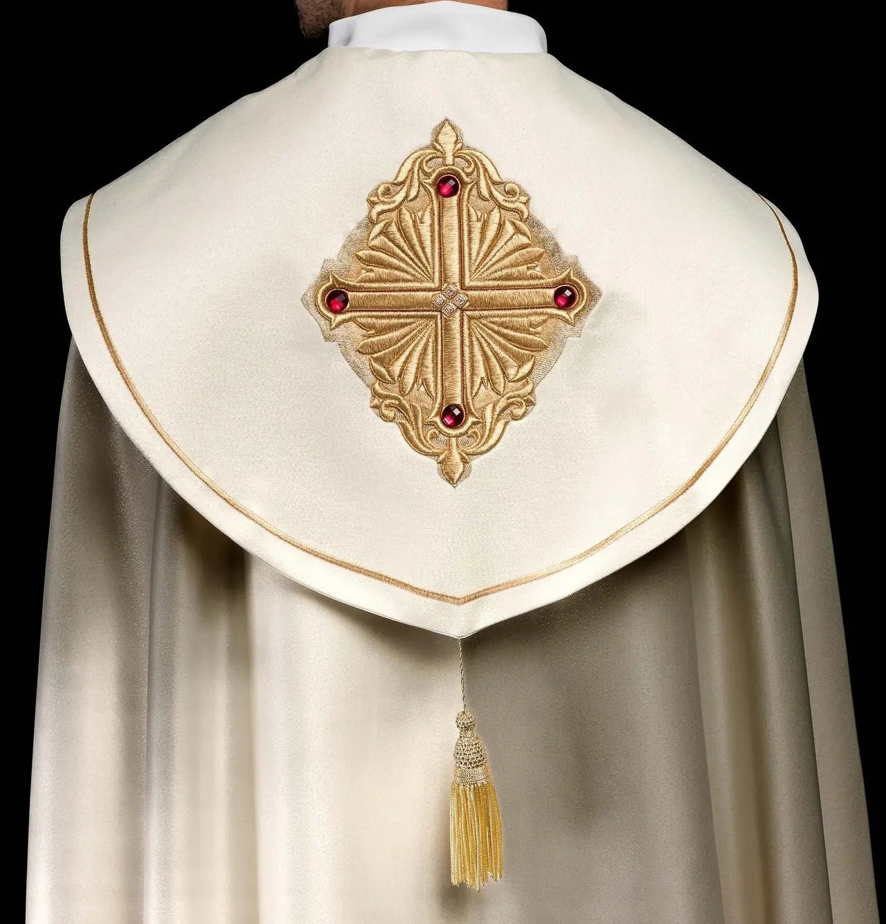 Cape liturgique avec ceinture richement décorée 150 cm