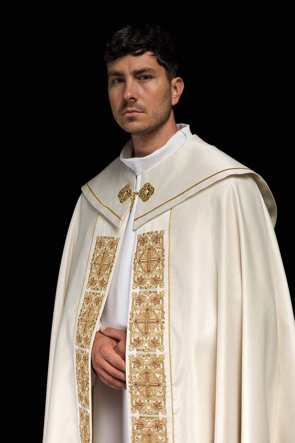 Kapa liturgiczna z bogato zdobionym pasem 150 cm - ORNATY.PL