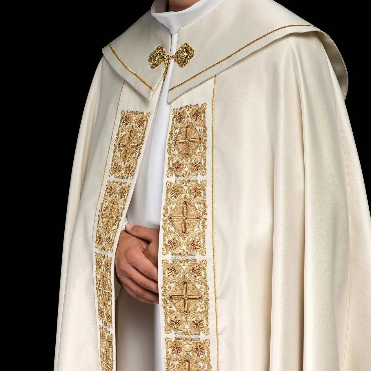 Cape liturgique avec ceinture richement décorée 150 cm