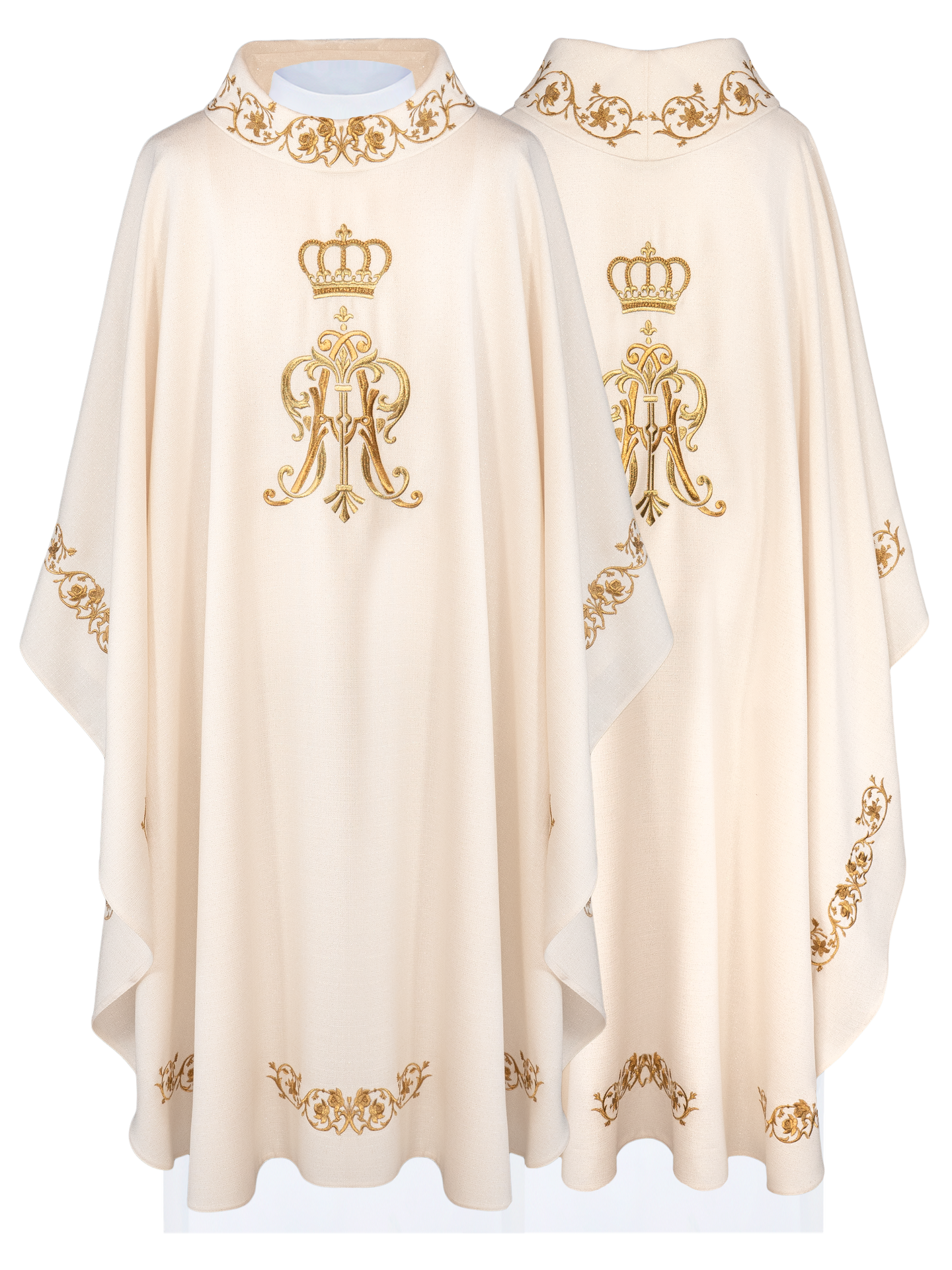 Ornat liturgiczny z haftowanym herbem Maryjnym i Koroną - ORNATY.PL