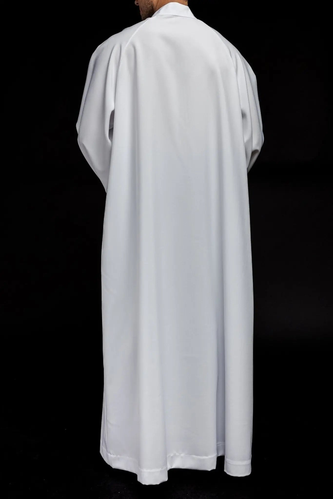 Robe de prêtre à fermeture éclair devant Blanc