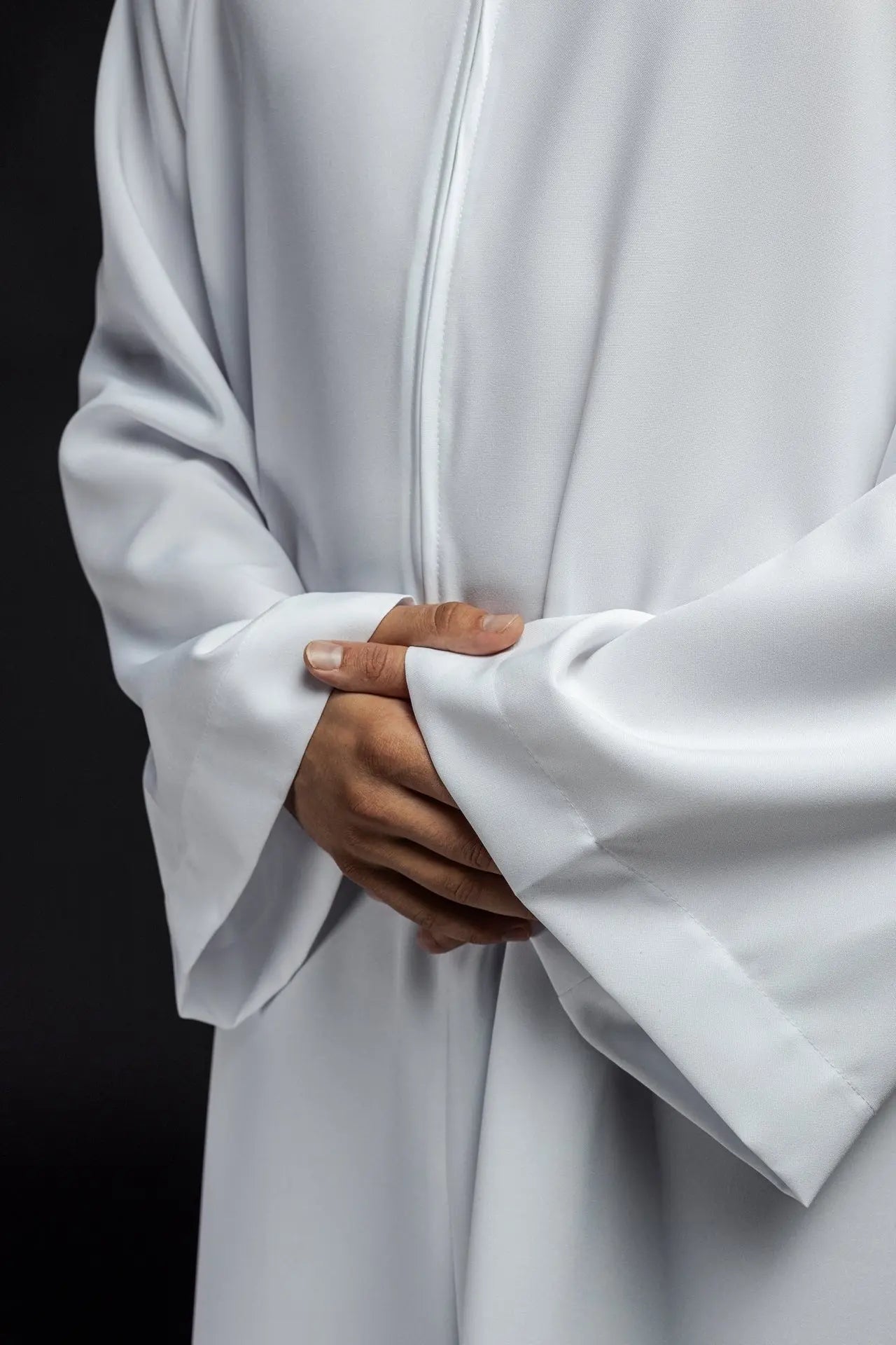 Robe de prêtre à fermeture éclair devant Blanc