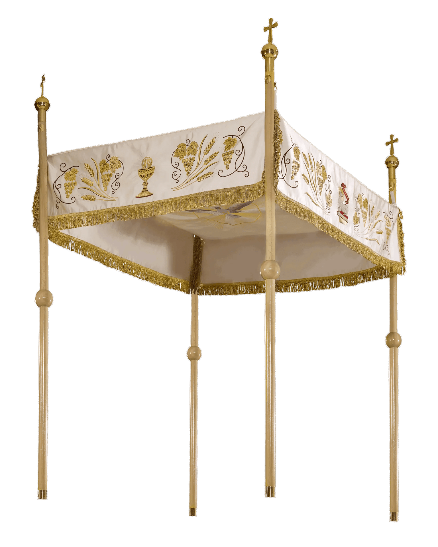 Baldaquin brodé avec motif de calice