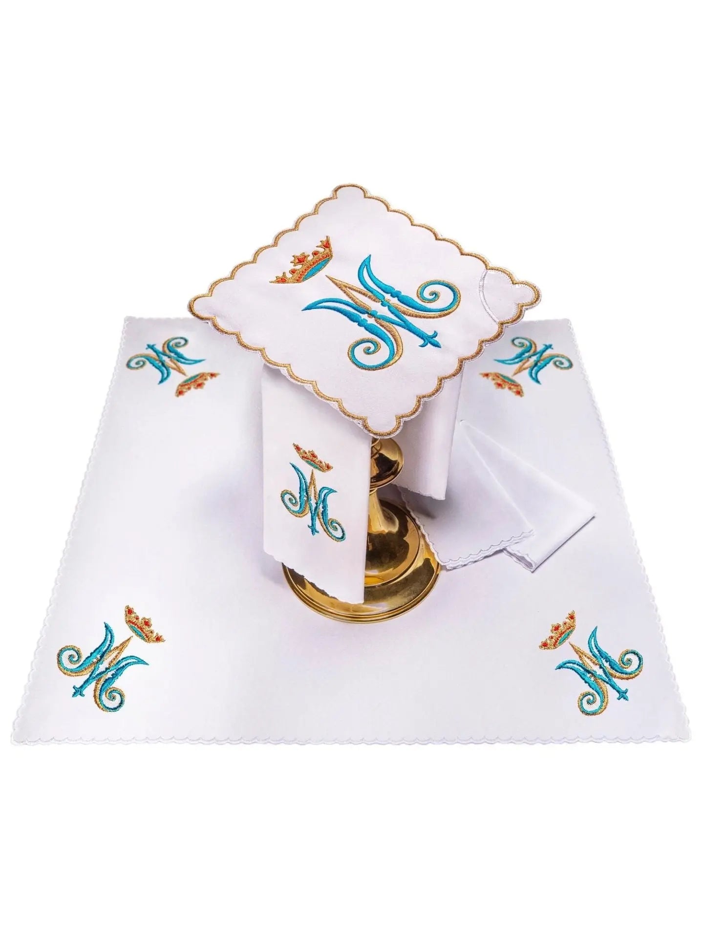 Linens de calice brodés marian