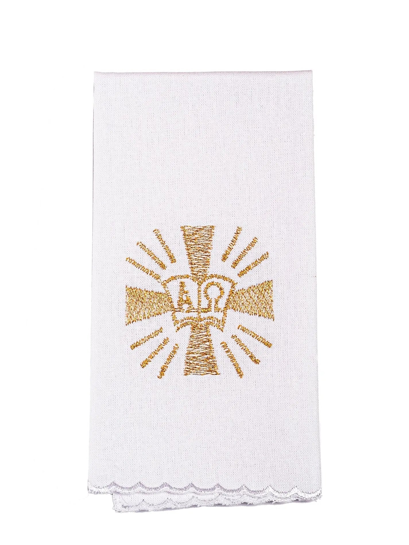 Linge de calice Croix et Alpha Omega