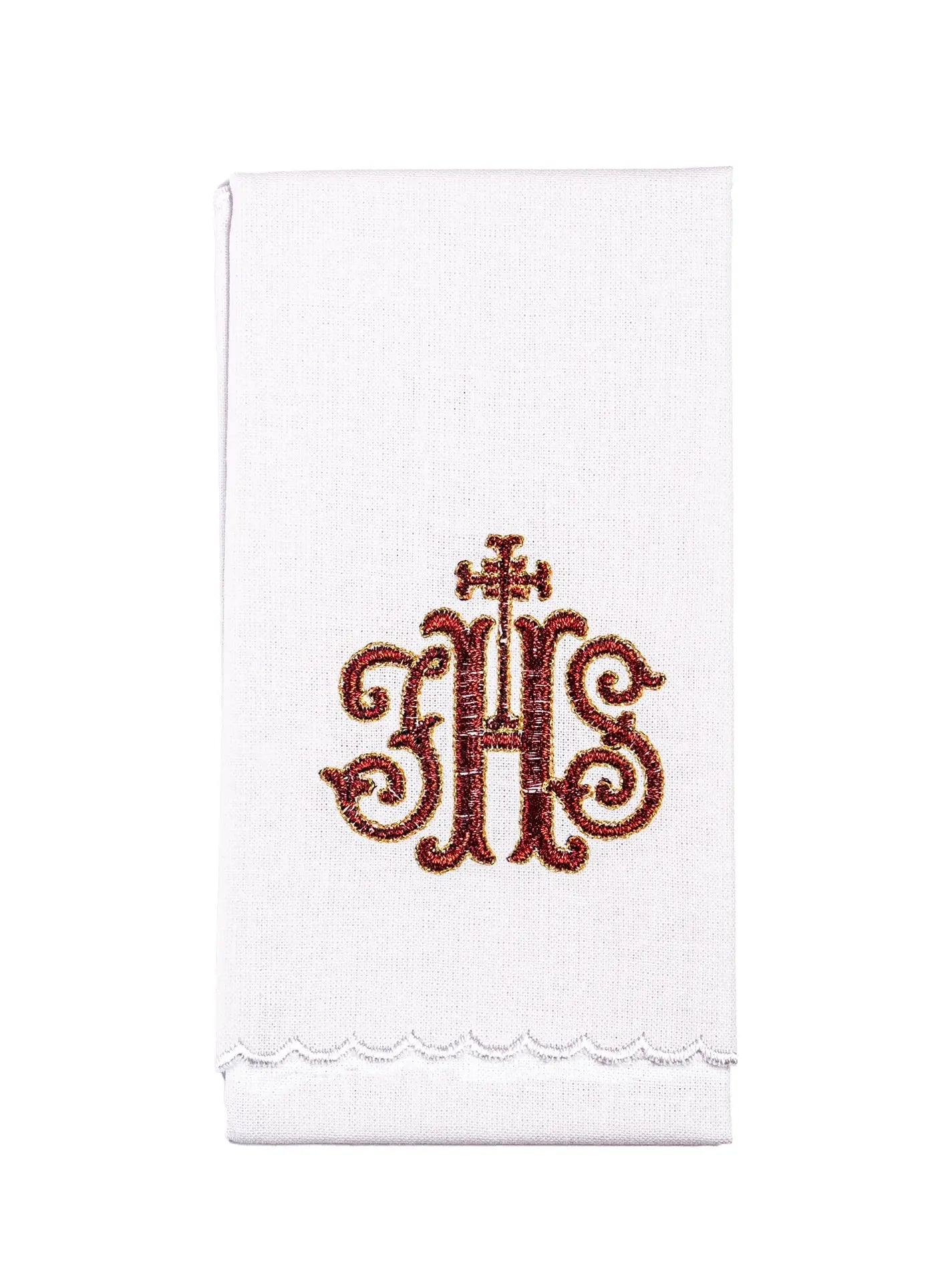 Linge de calice avec broderie rouge