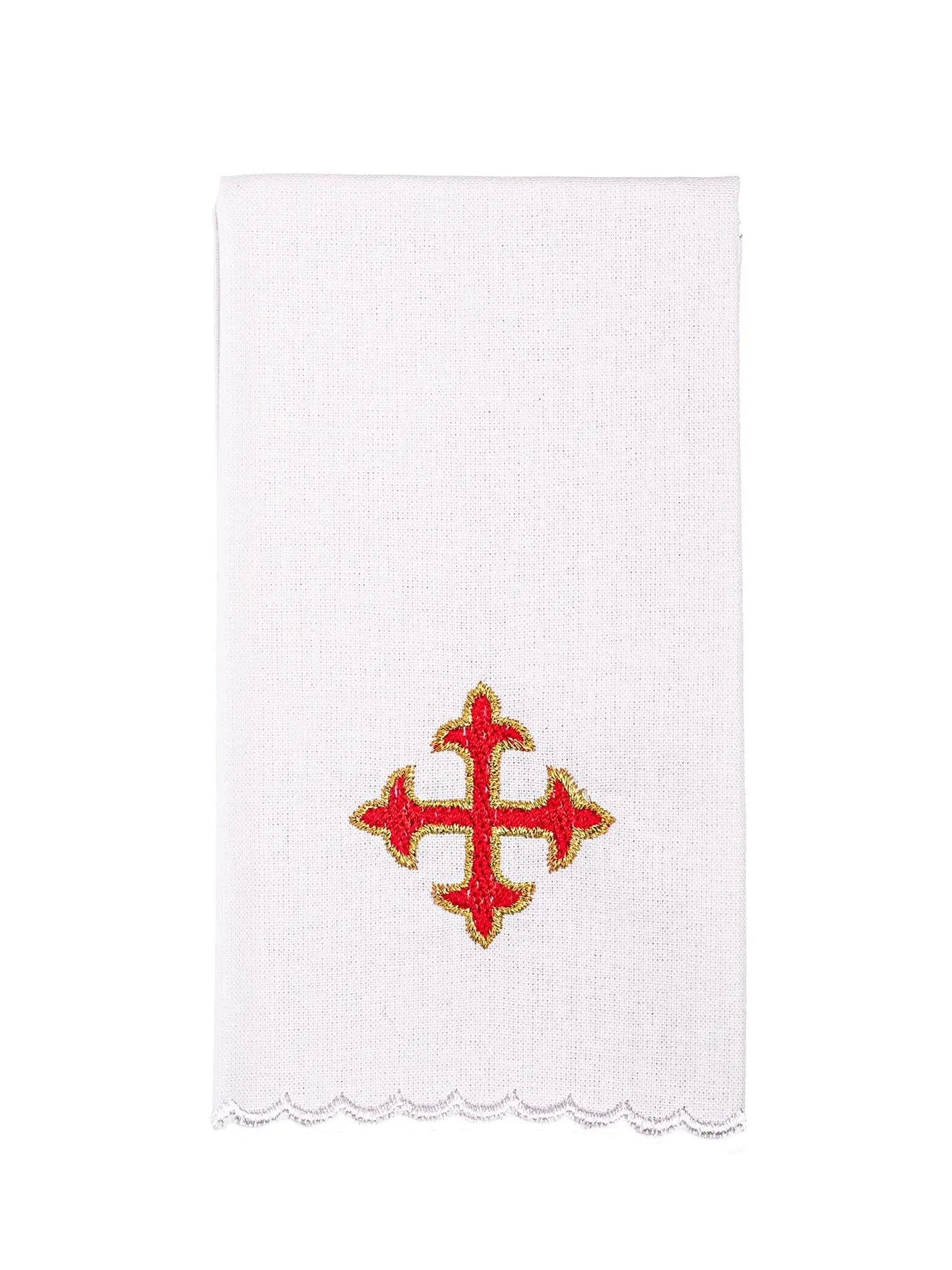 Linge de calice avec broderie rouge
