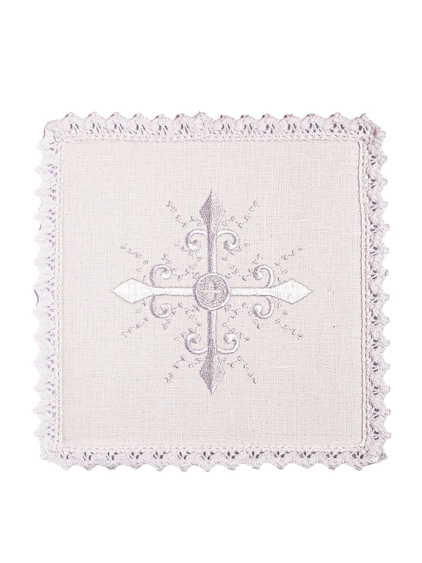 Bielizna kielichowa z delikatnym haftem krzyża