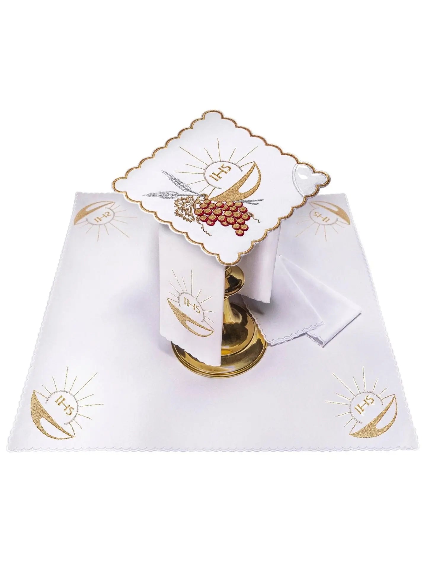 Linge de calice avec broderie du calice eucharistique