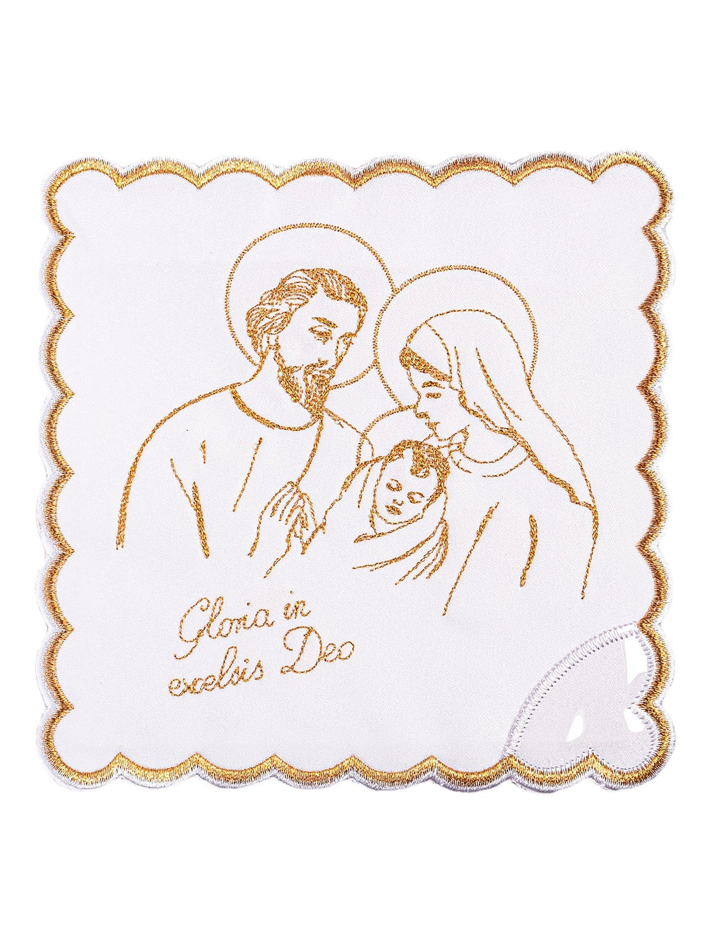 Bielizna kielichowa z złotym haftem na Boże Narodzenie