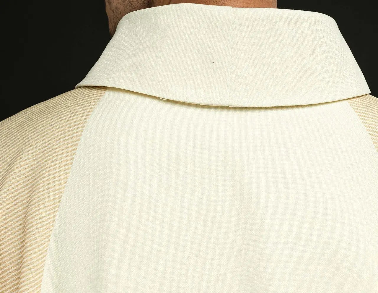 Chasuble in ecru with embroidered Cross - HAFTINA ATELIER