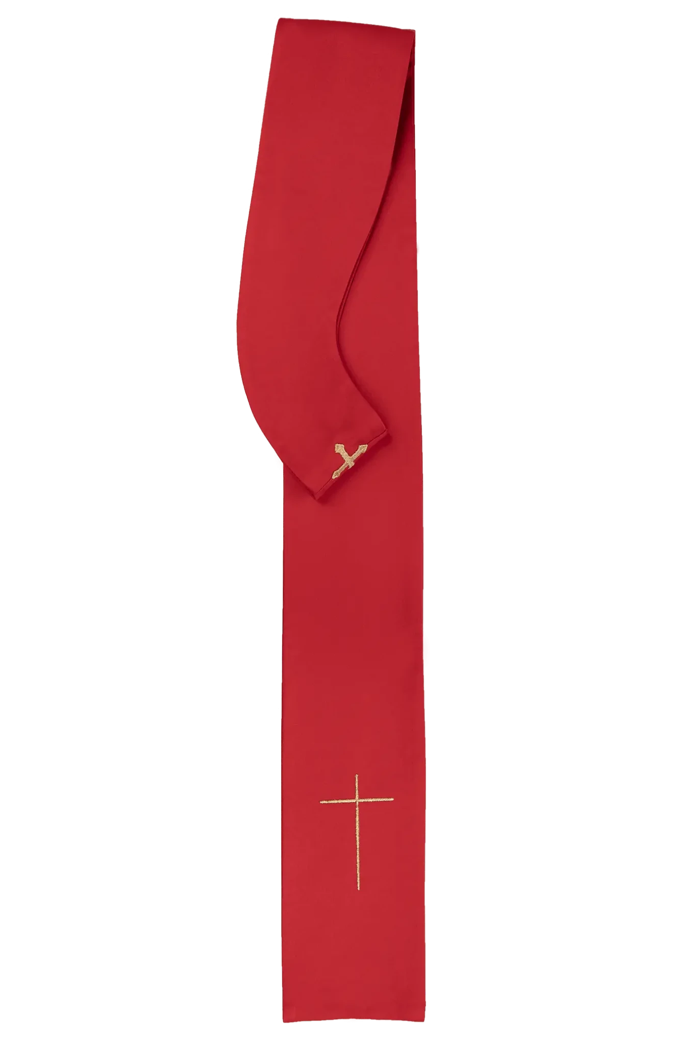 Chasuble rouge brodée dans un design minimaliste