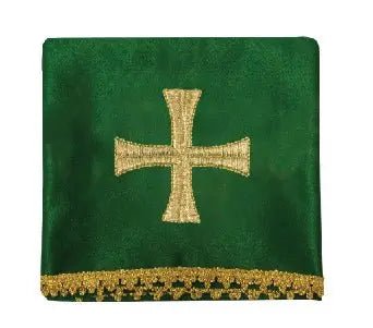 Quatre voiles pour calice avec croix dorée brodée